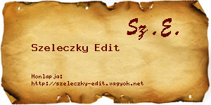 Szeleczky Edit névjegykártya